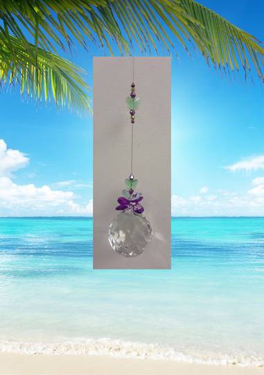 Purple and Green Butterfly Suncatcher image 0